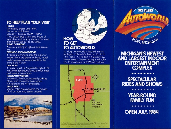 AutoWorld (Six Flags AutoWorld) - Old Brochure Front